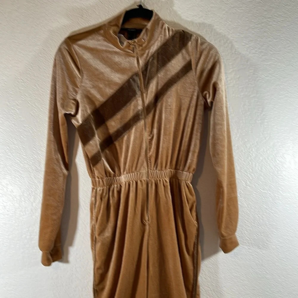 FOREVER 21 Striped Velvet Jumpsuit with Pockets Size Small - Picture 5 of 13